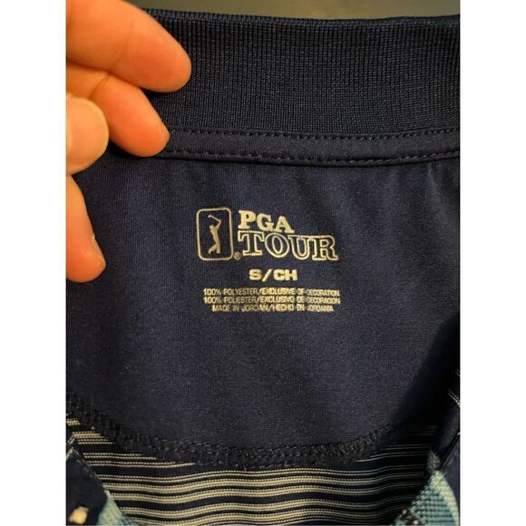 PGA Blue Striped Polo Golf Shirt. Size Small - Picture 2 of 5